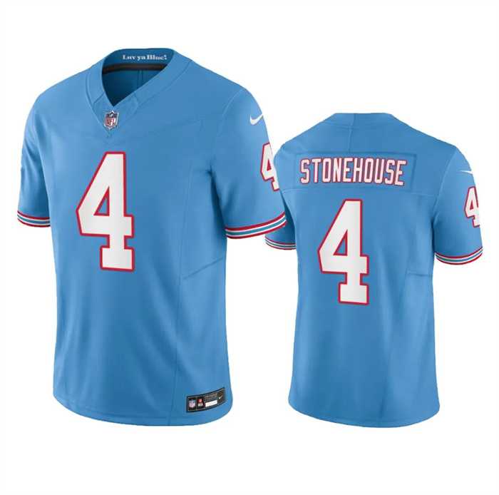 Men & Women & Youth Tennessee Titans #4 Ryan Stonehouse Light Blue 2023 F.U.S.E. Vapor Throwback Limited Jersey->tennessee titans->NFL Jersey